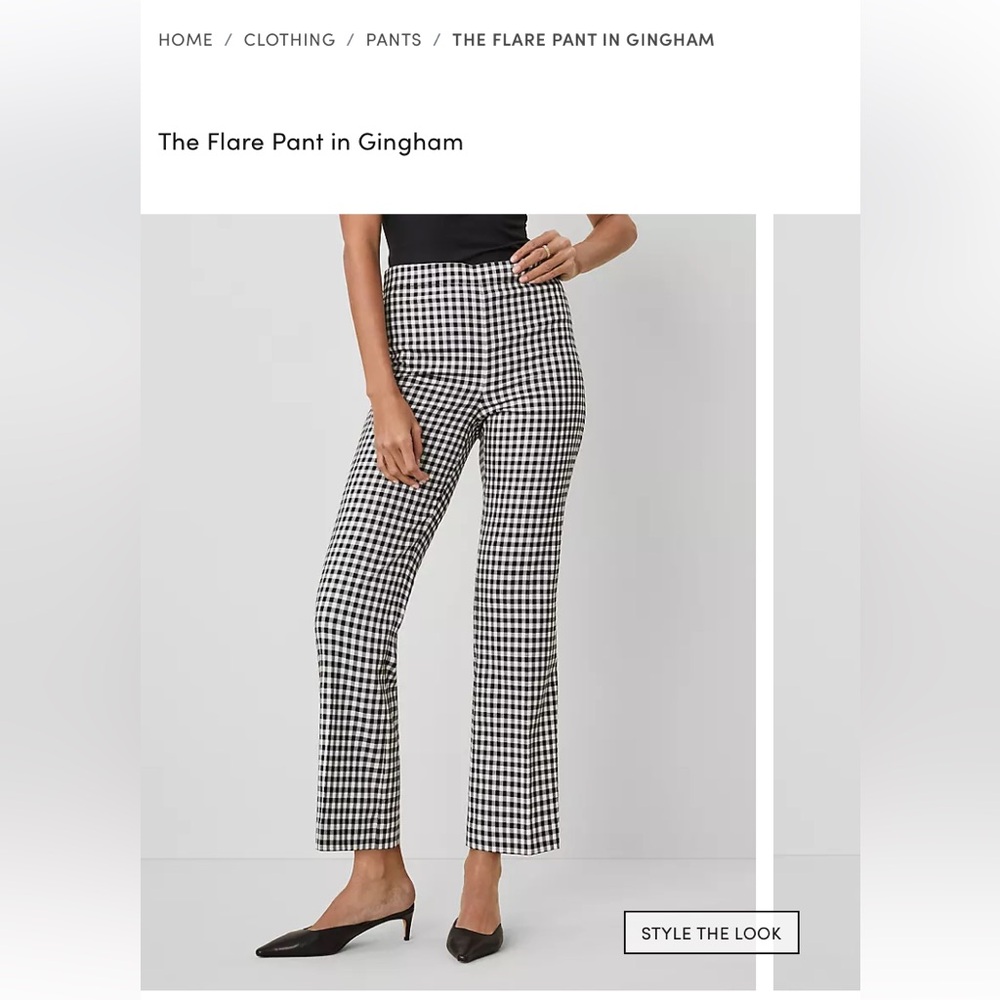 Ann Taylor Gingham Flare Pants
